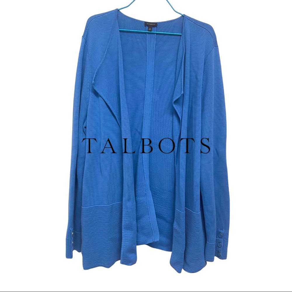 XL blue open sweater from Talbots